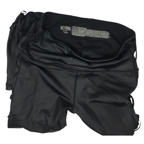 Victoria's Secret Victoria Sport Knockout Black Lace Up Workout Tights Size S - Picture 4 of 5